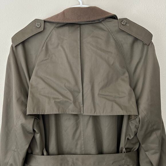 Vintage Perusal double Breasted Trench Coat zip Out wool Liner outdoor prep 44S - Picture 9 of 14